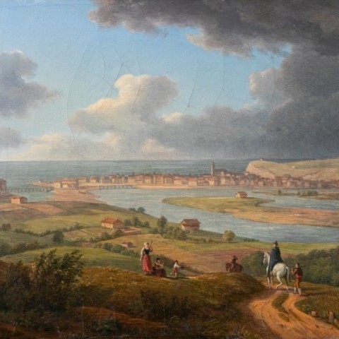 Alexandre-Louis-Robert Duperreux (1764-1843) Vue de Saint-Jean-de-Luz et Ciboure depuis les hauteurs d’Urdazuri.