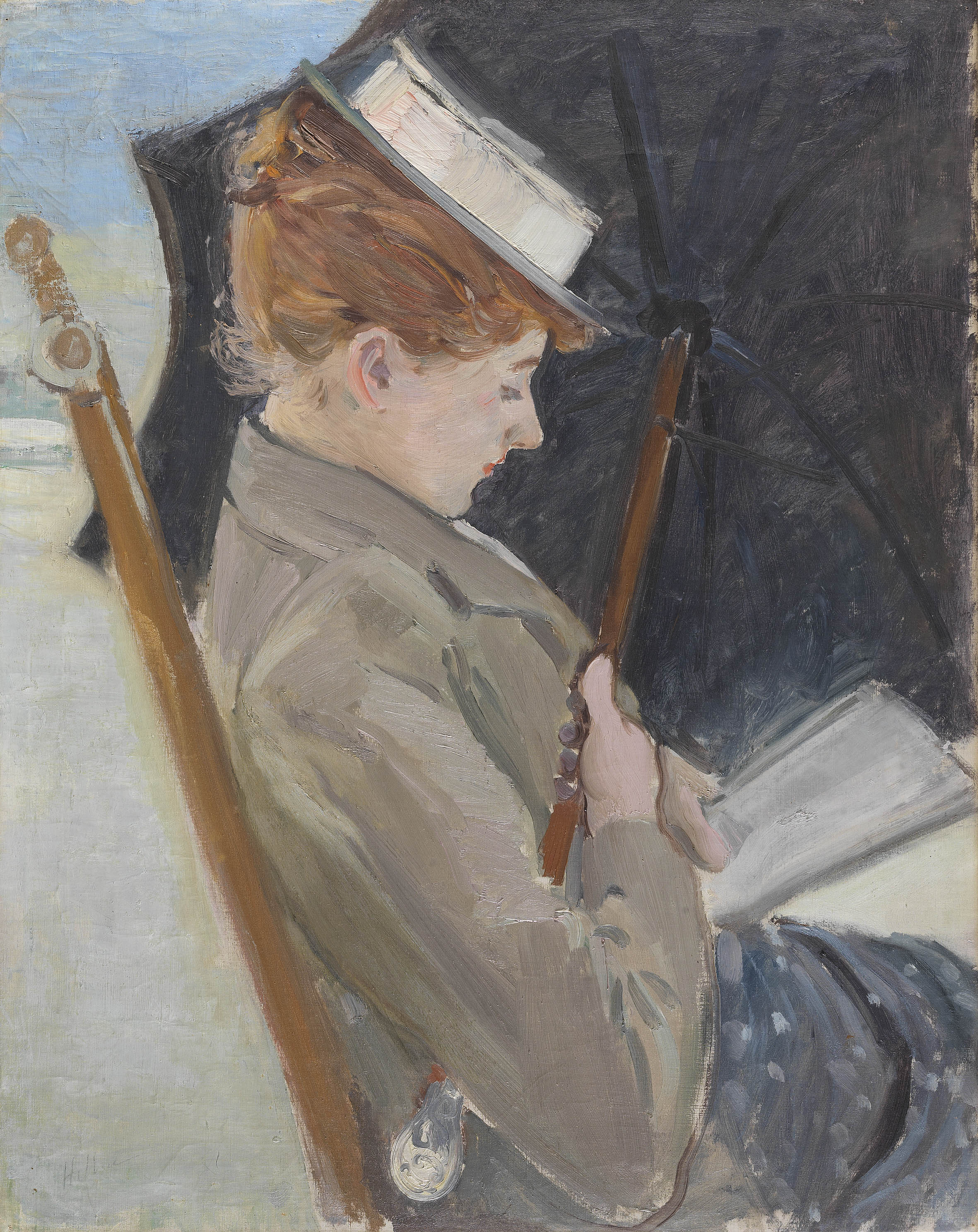 Madame Helleu lisant sur la plage de Deauville, 1892 ou 1896