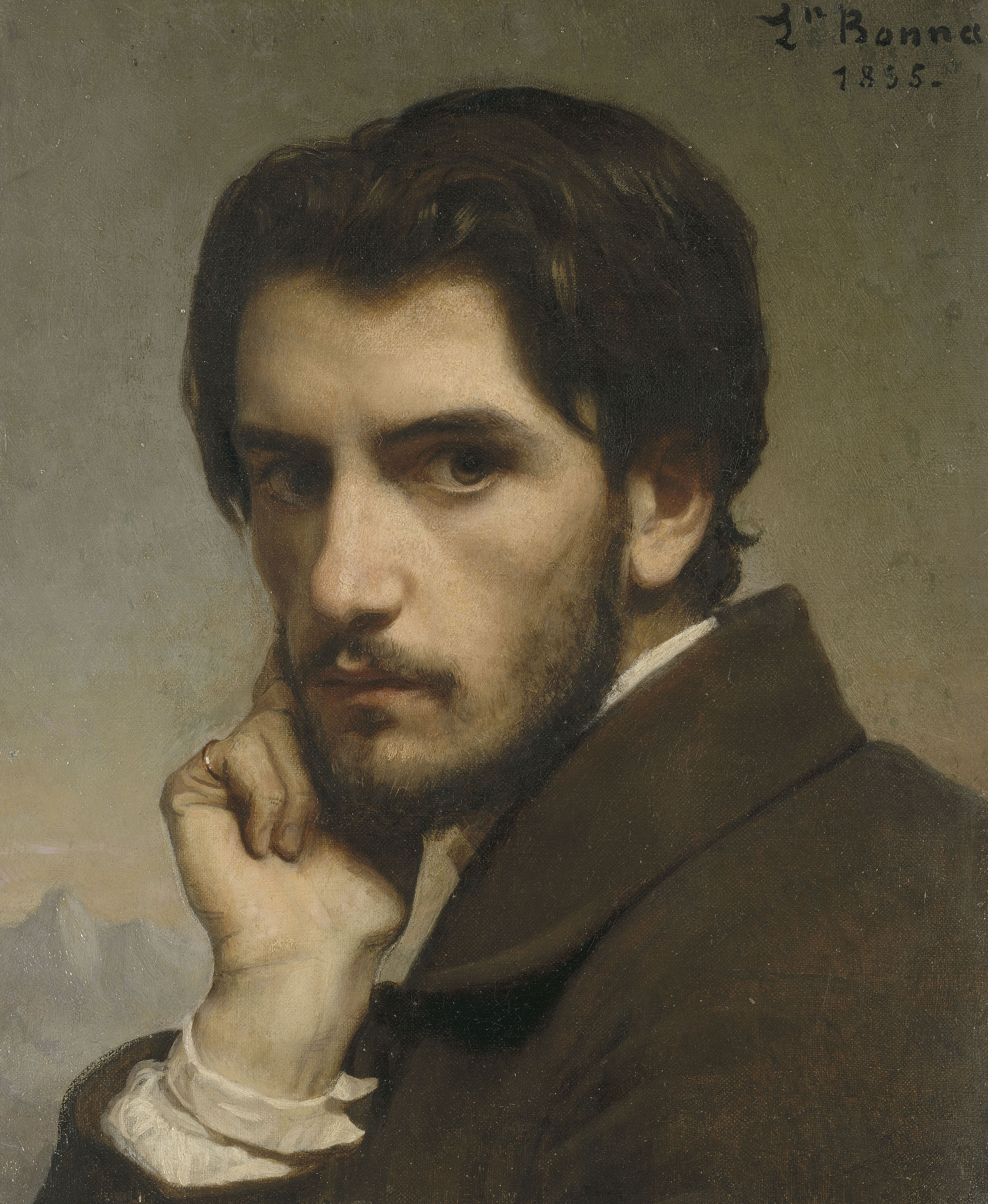 Léon Bonnat (1833–1922). Portrait de l’artiste en 1855, huile sur toile marouflée sur bois, Paris, Musée d’Orsay